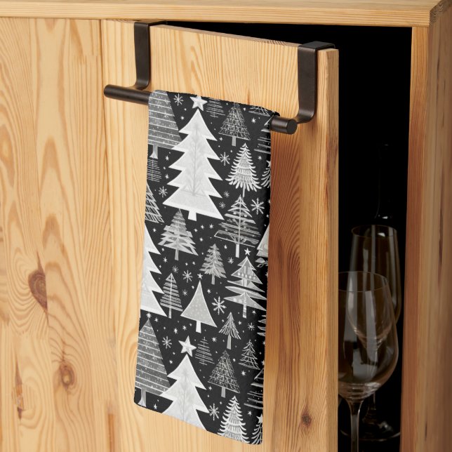 Monochromatic Christmas Kitchen Towel (Thirds Fold)