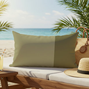 Monochromatic Colour Block Sage Green Outdoor Lumbar Pillow