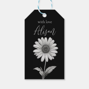 Monochromatic Daisy Flower Gift Tags