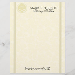 Monochromatic Damasks Attorney In Law Letterhead