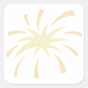 Monochromatic Doodle Burst Square Sticker