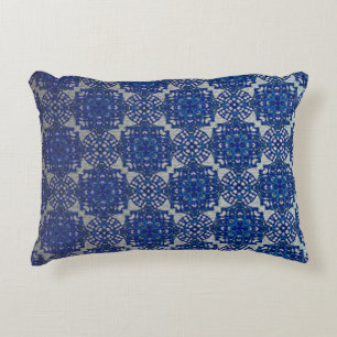 Monochromatic Faux Blue Grey Design Accent Pillow