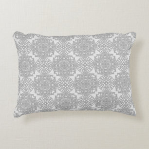 Monochromatic Faux White lace Accent Pillow