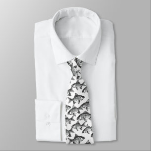 Monochromatic Fish Pattern Tie