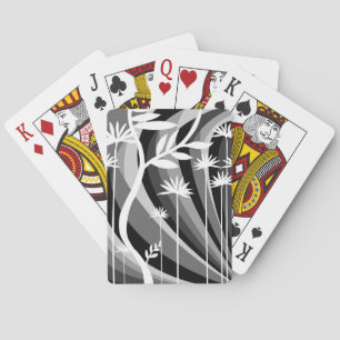 Monochromatic Floral Playing Cards