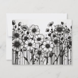 Monochromatic Floral Symphony Postcard