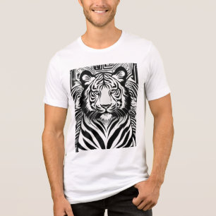 Monochromatic Geometric Lion Logo T-Shirt Tri-Blend Shirt