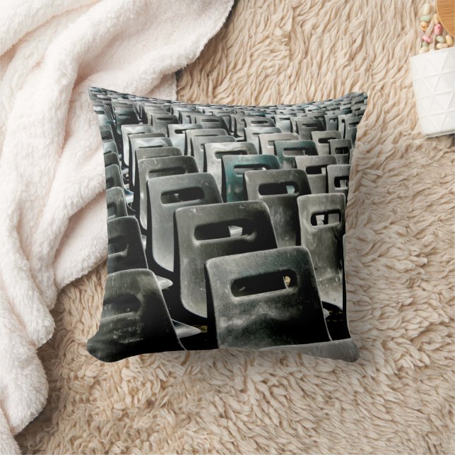 Monochromatic Grey Chairs  Throw Pillow (Blanket)