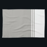 Monochromatic Modern White and grey Kitchen Towel<br><div class="desc">Upgrade your kitchen's aesthetic with our Monochromatic Modern White and Grey Kitchen Towel. This towel isn't just a functional piece for your kitchen; it's a stylish accessory that adds a touch of contemporary elegance. The design features simple yet chic striped bars, creating a look that is both modern and timeless....</div>