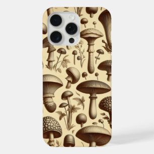 Monochromatic Mushrooms iPhone 15 Pro Max Case