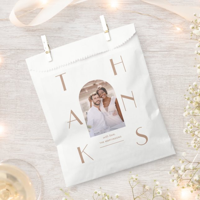Monochromatic Neutral Photo Wedding Favour Bag (Clipped)