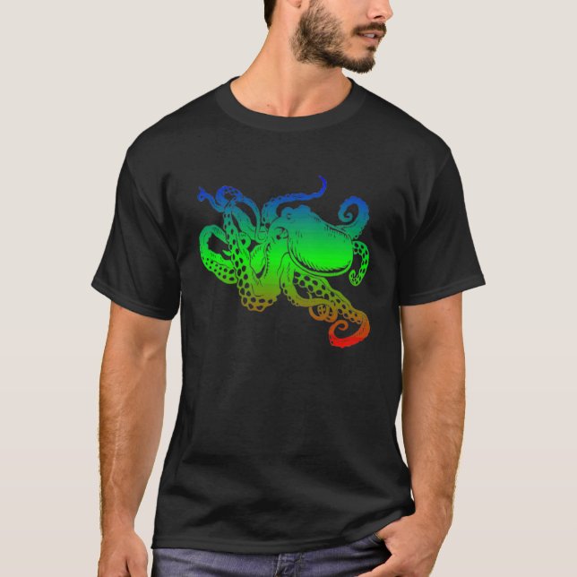 monochromatic octopus T-Shirt (Front)