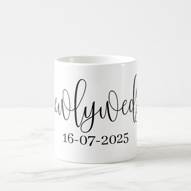 Monochromatic Personalized Wedding Date Mug (Center)