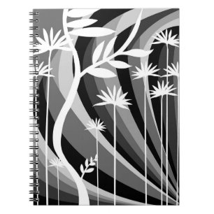 Monochromatic Plant Print  Notebook