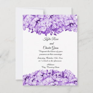 Monochromatic Purple Floral Wedding Invitation