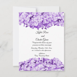 Monochromatic Purple Floral Wedding Invitation