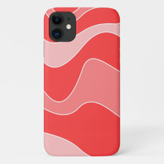Monochromatic Red Waves iPhone Case
