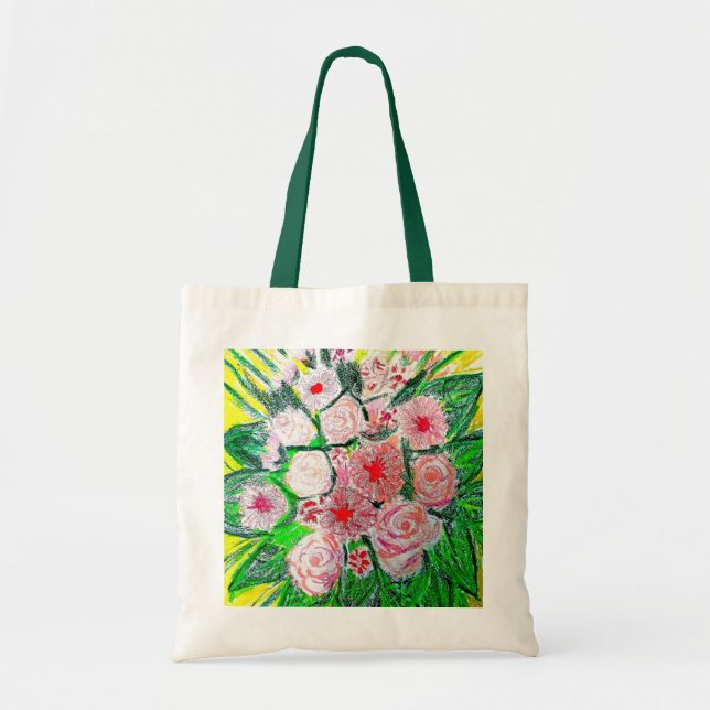 Monochromatic, Rosas, Dianthus caryophyllus,  Gerb Tote Bag (Front)