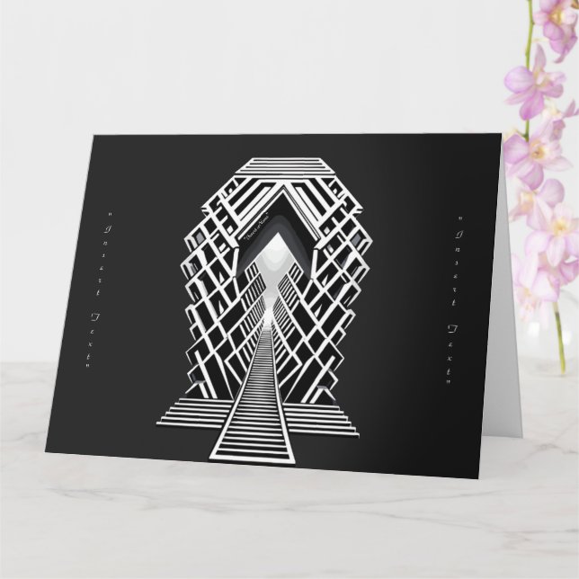 Monochromatic Stairway: Obelisk of Contrasts Card (Orchid)