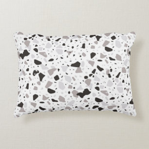 Monochromatic Terrazzo Pattern Accent Pillow