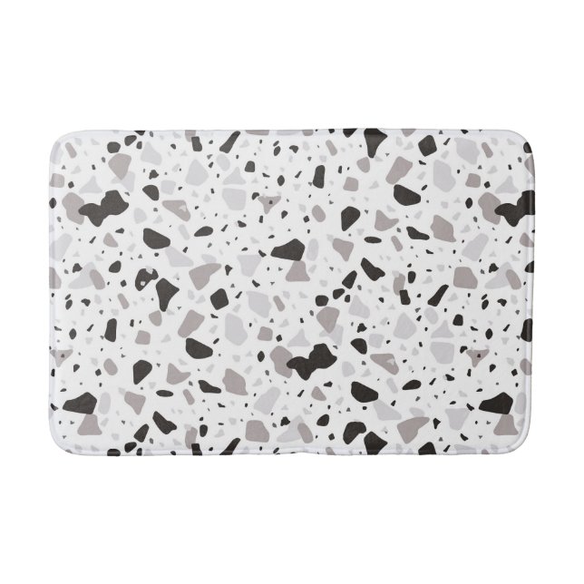 Monochromatic Terrazzo Pattern Bath Mat (Front)