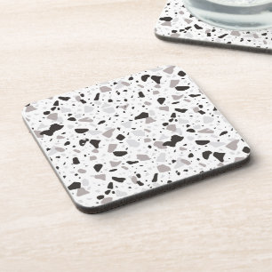 Monochromatic Terrazzo Pattern Coaster