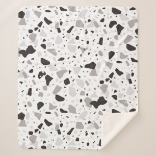 Monochromatic Terrazzo Pattern Sherpa Blanket