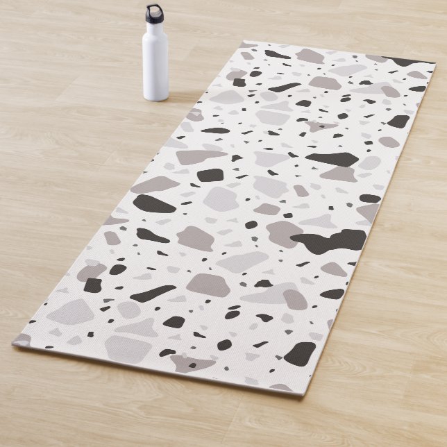 Monochromatic Terrazzo Pattern Yoga Mat (In Situ)