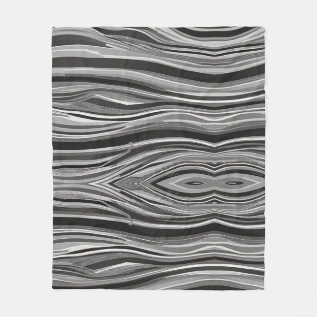 Monochromatic Waves Fleece Blanket (Front)