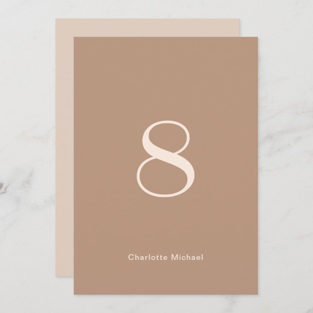 Monochromatic Wedding Table Number (Front/Back)