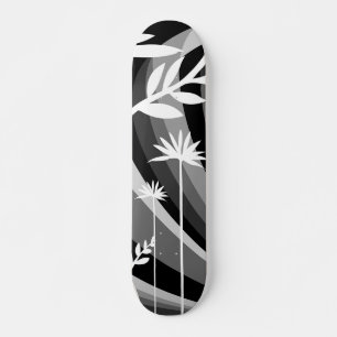 Monochromatic White Plant Skateboard