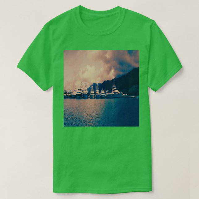 Monochromatic Yachts Print 2 T-Shirt (Design Front)