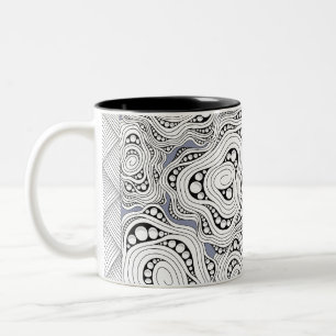 Monochrome Abstract Flowers Mug
