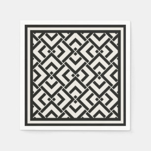 Monochrome art deco  print napkin