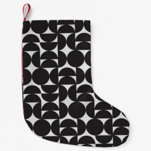 monochrome art shape geometry mid century pattern  small christmas stocking