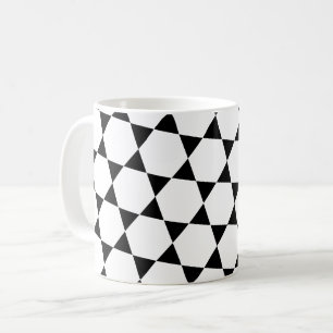 Monochrome B&W Hexagon Honeycomb Triangles Pattern Coffee Mug