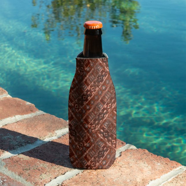 Monochrome beige brown ethnic pattern. bottle cooler (In Situ Pool)
