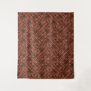 Monochrome beige brown ethnic pattern. tapestry