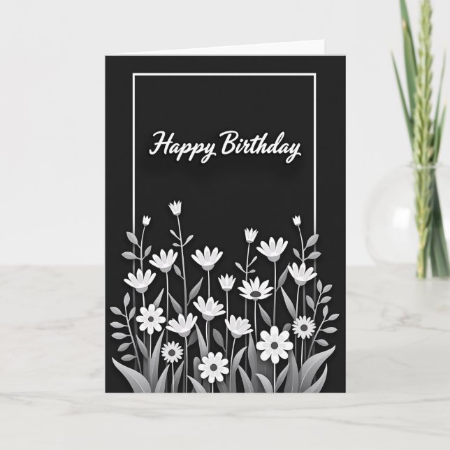 Monochrome Birthday Card (Front)