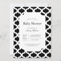 Monochrome Black and White Ogee Geometric