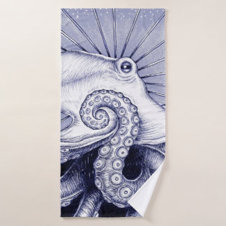 Monochrome bleu octopus pourpre