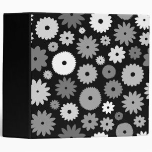 Monochrome Blooms Large Pattern Binder