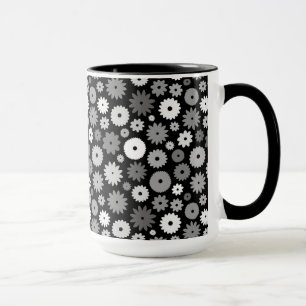 Monochrome Blooms Pattern Mug