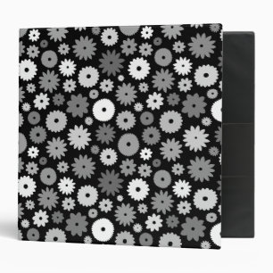 Monochrome Blooms Repeat Pattern Binder