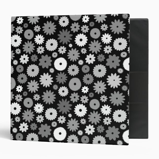 Monochrome Blooms Repeat Pattern Binder (Front/Inside)