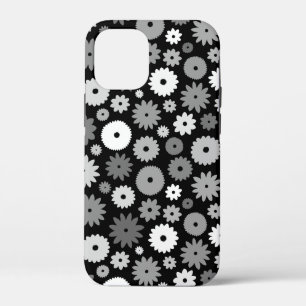 Monochrome Blooms Repeat Pattern iPhone 12 Mini Case