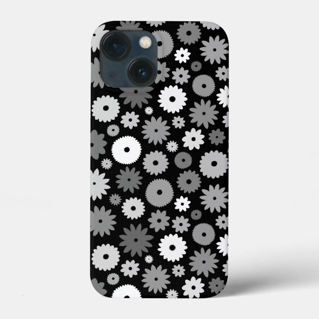 Monochrome Blooms Repeat Pattern Case-Mate iPhone Case (Back)
