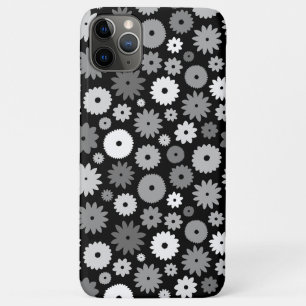 Monochrome Blooms Repeat Pattern iPhone 11 Pro Max Case