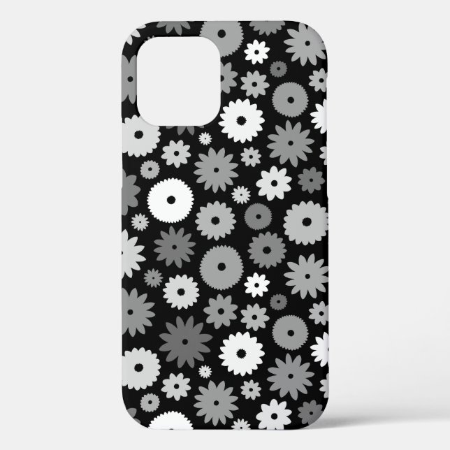 Monochrome Blooms Repeat Pattern Case-Mate iPhone Case (Back)