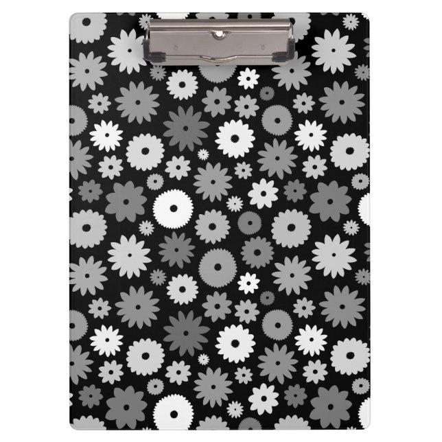 Monochrome Blooms Repeat Pattern Case-Mate iPhone Clipboard (Front)